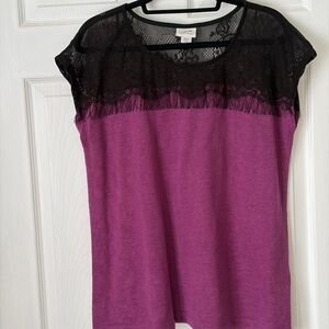 Papaya Black Lace and Purple Blouse